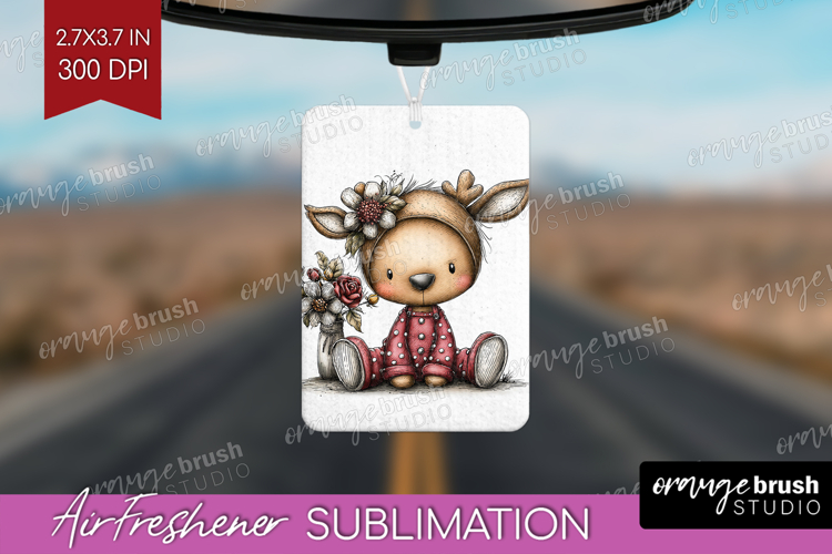 Deer Valentine Air Freshener PNG Whimsical Animal PNG