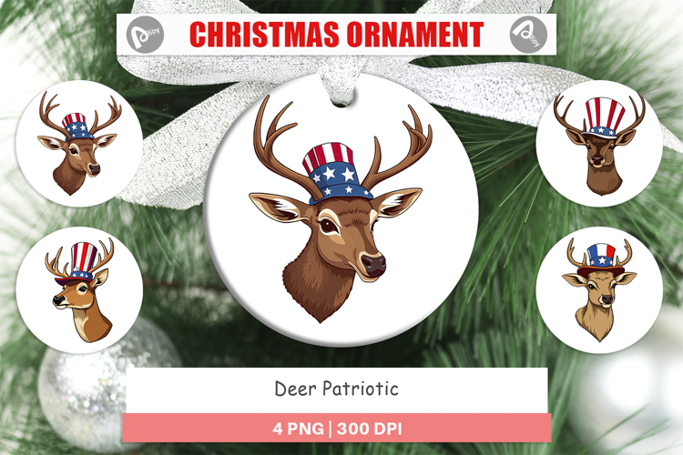 Ornament Deer Patriotic