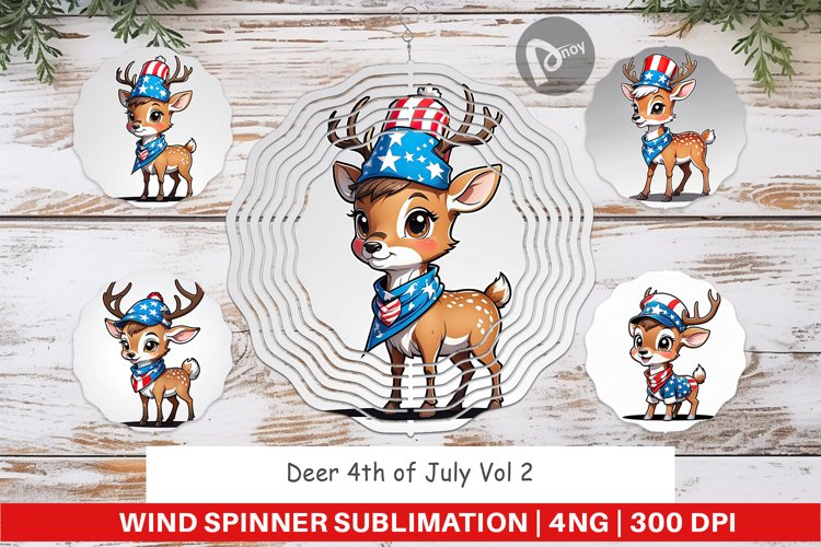 Wind Spinner Deer 4th of July