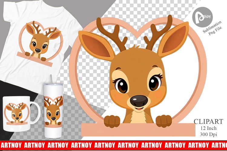 Clipart Heart Deer
