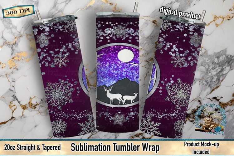 Tumbler Wrap, Deer Sublimation, Glitter Tumbler, Peekaboo Sublimation