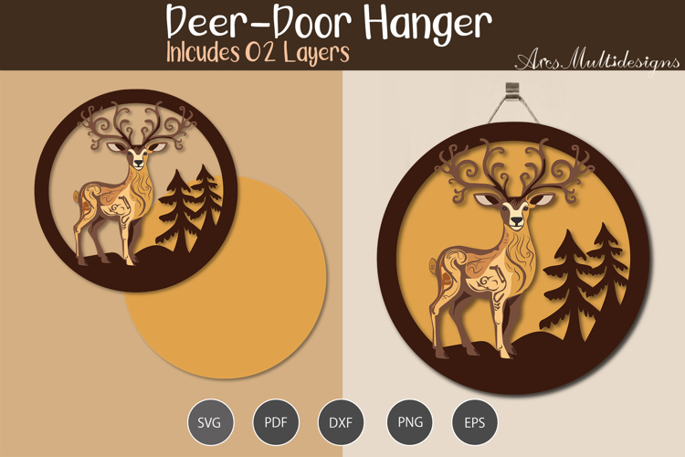Deer Door Hanger SVG