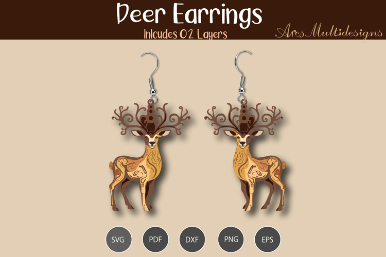 Deer Earrings Laser Cut Jewelry