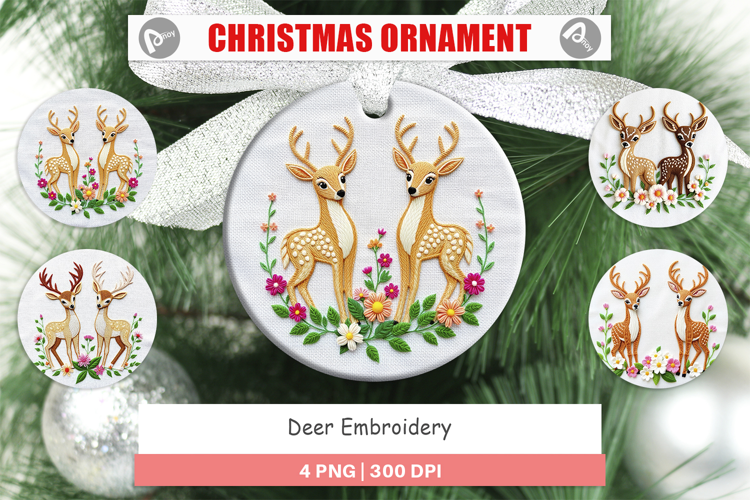 Ornament Deer Embroidery