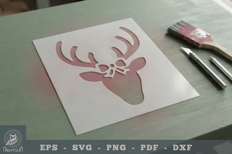 Deer Head Stencil Template