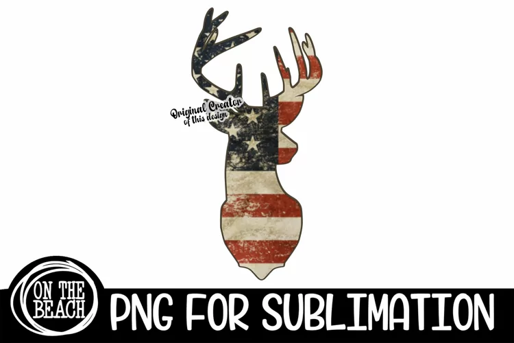 Deer Head | Vintage Flag | Hunting | Sublimation