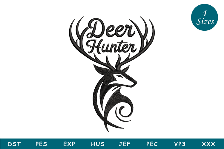 Deer Hunter Embroidery Design