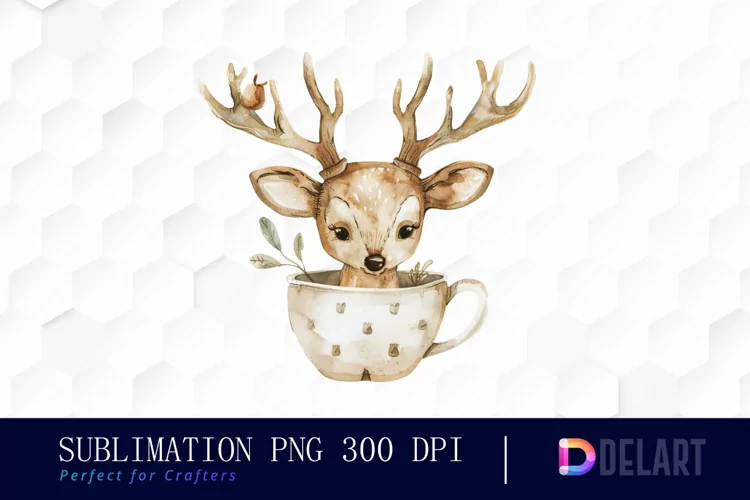 Deer in a Cup PNG Clipart