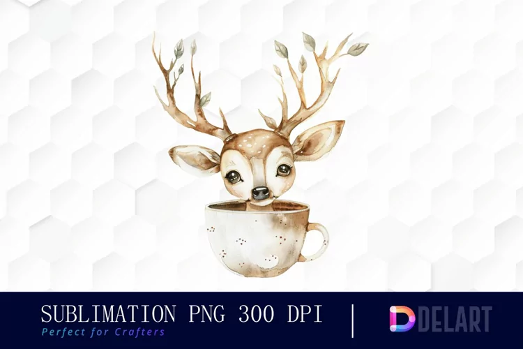 Deer in a Cup PNG Clipart