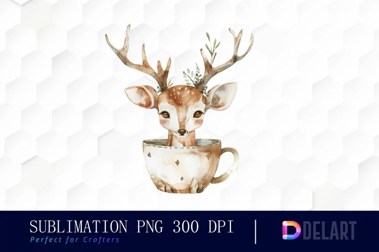 Deer in a Cup PNG Clipart