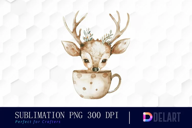 Deer in a Cup PNG Clipart