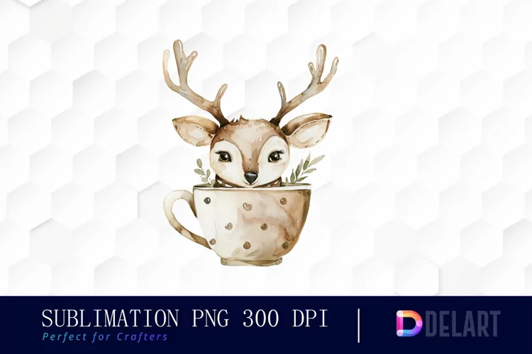 Deer in a Cup PNG Clipart