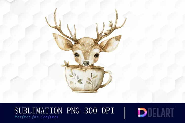 Deer in a Cup PNG Clipart
