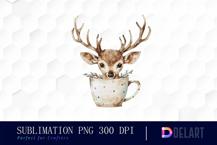 Deer in a Cup PNG Clipart