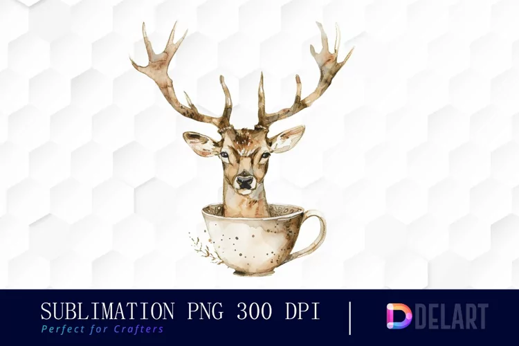 Deer in a Cup PNG Clipart