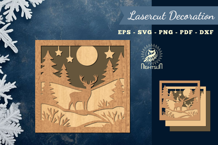Deer In Forest Lasercut Decoration