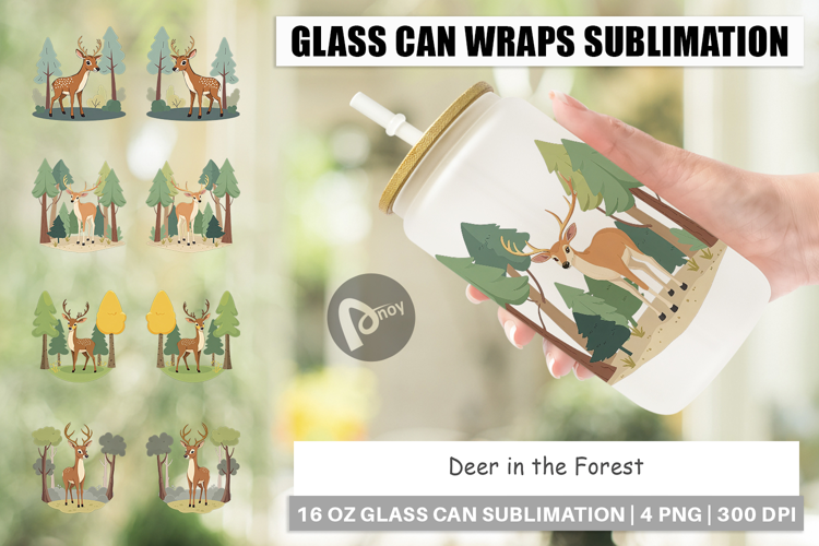 Glass Can Forest Deer