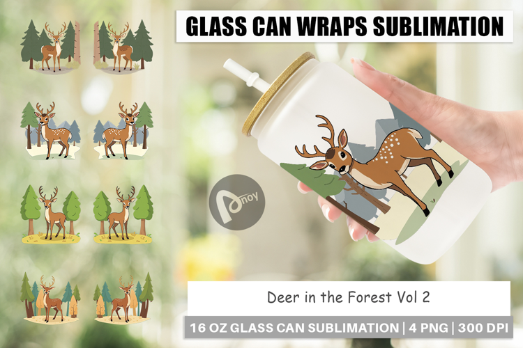 Glass Can Forest Deer