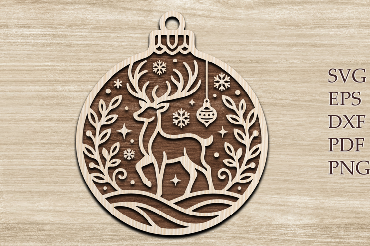 Deer Ornament Laser Cut SVG File