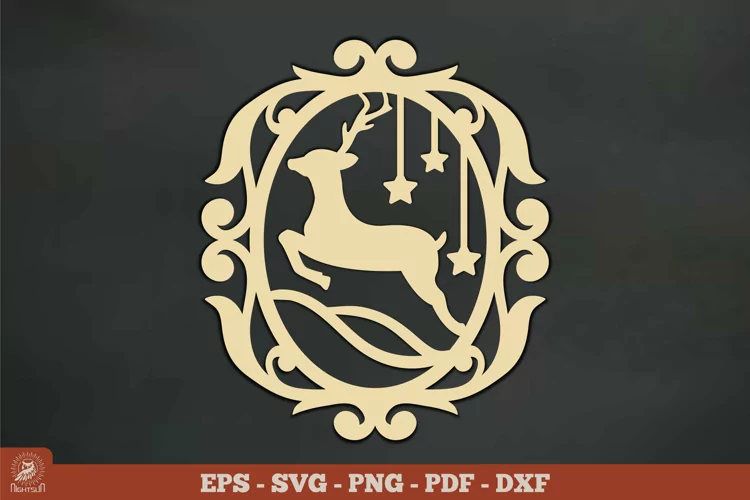 Deer Ornament Vintage SVG