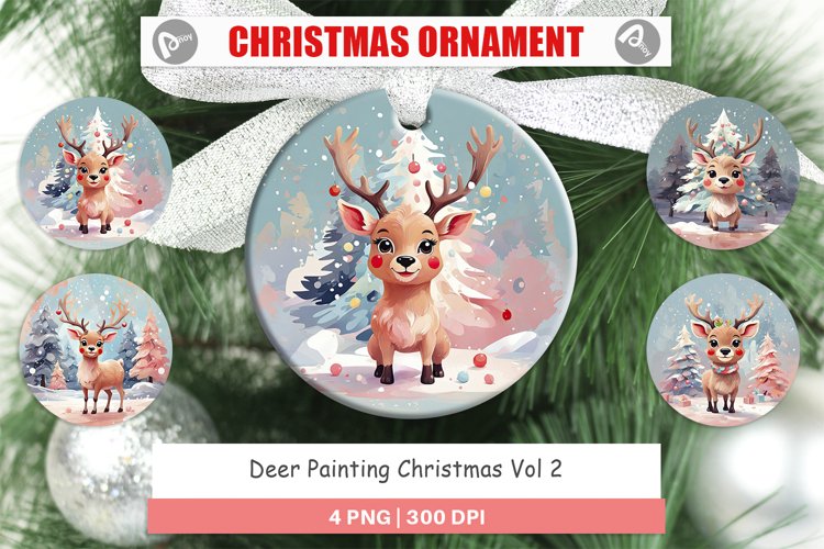 Christmas Ornaments Deer Painting