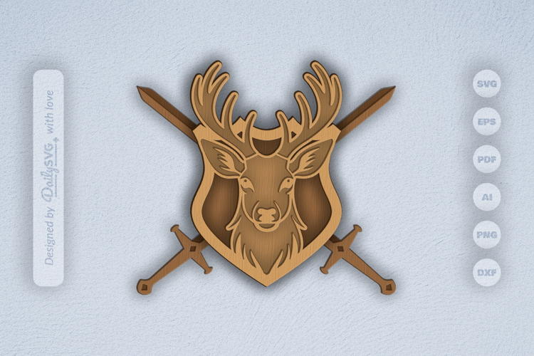 Deer Shield Layered Laser Cut