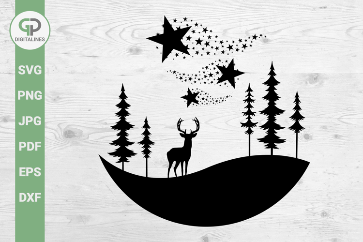 Deer and Stars SVG Christmas SVG