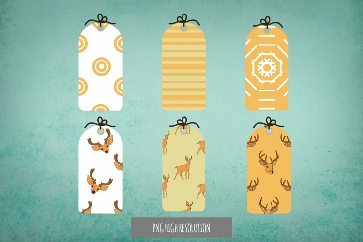 Cute Deer Patterned Shaped Tags