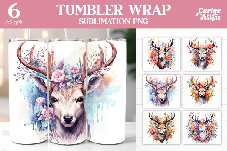 Tumbler Sublimation Wrap, Deer Tumbler Wrap Bundle