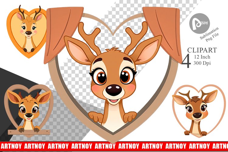 Clipart Heart Deer