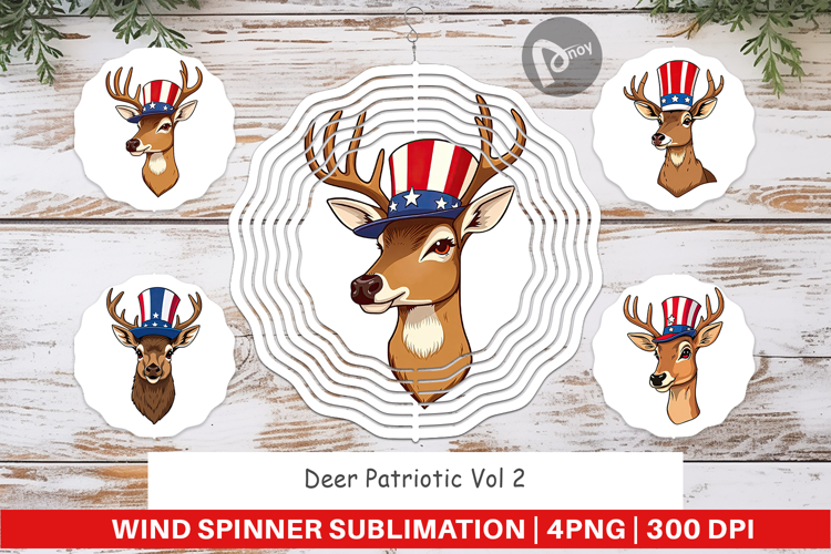 Wind Spinner Deer Patriotic