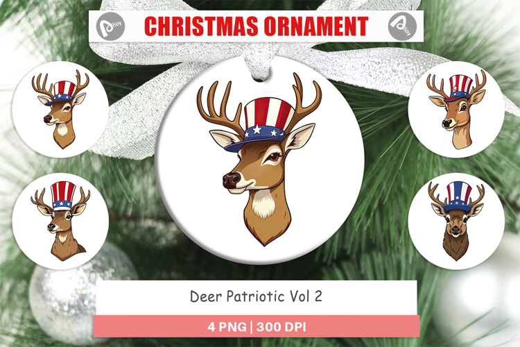 Ornament Deer Patriotic