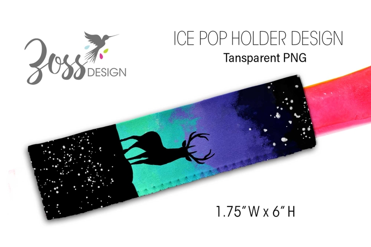 Woodland Deer Ice Pop Holder Sublimation Design | PNG