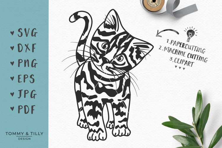 Kitten - SVG DXF PNG EPS JPG PDF Cutting File