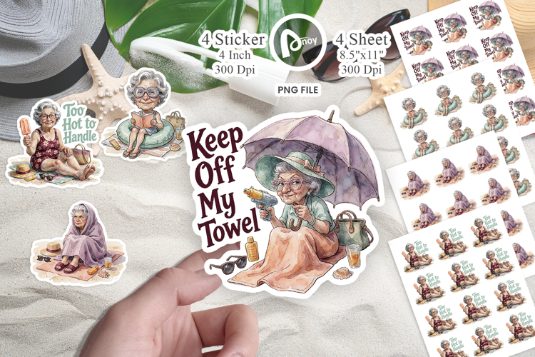 Sunset Grandma Vacation Sticker