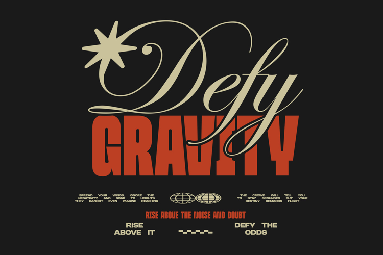 Defy Gravity Urban Typography Quotes T-shirt Design
