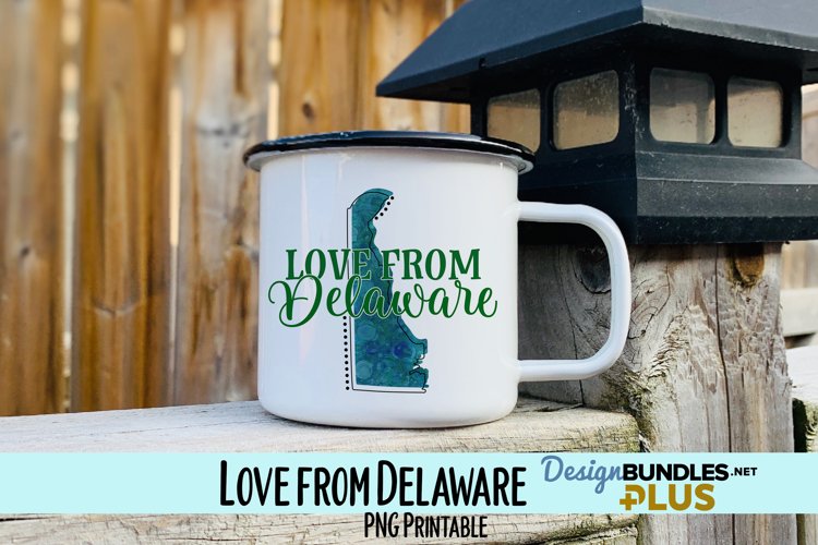 Love from Delaware Sublimation PNG example image 1