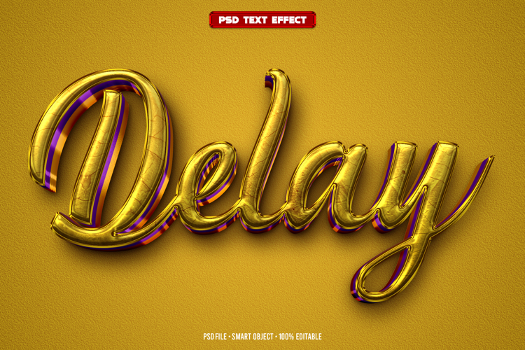 Delay 3D editable text effect