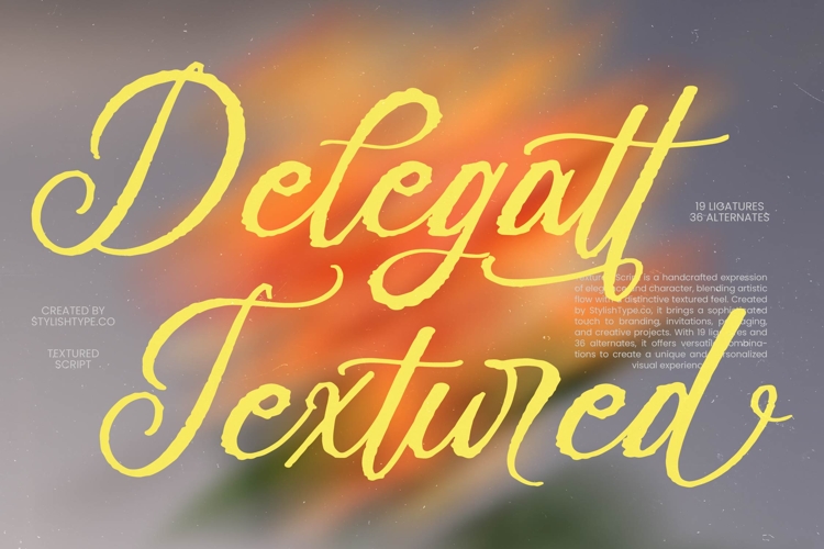 Delegatt Textured - Elegant Textured Script
