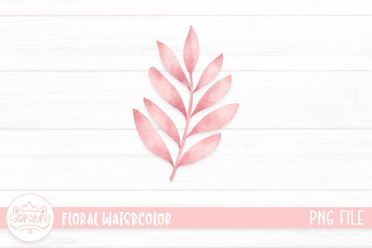 Delicate Blush Pink Watercolor Branch example image 1