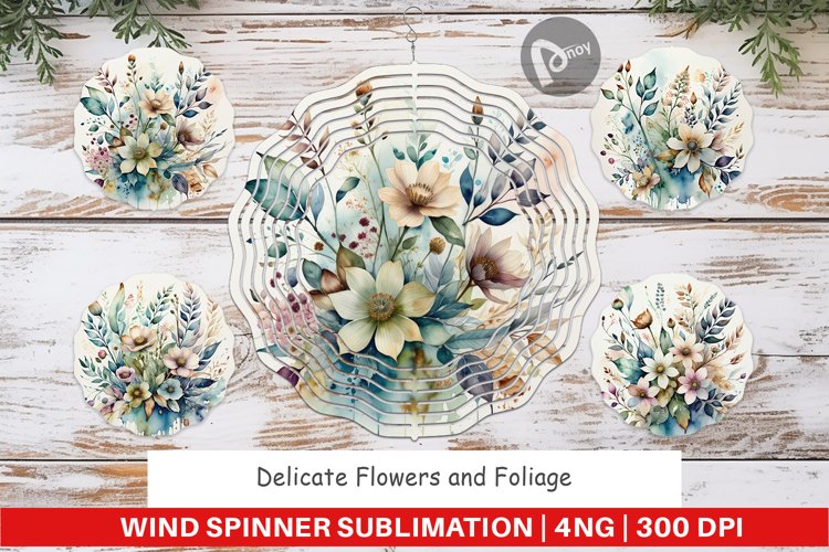 Wind Spinner Watercolor Floral