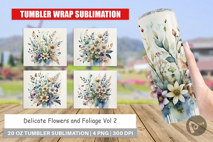 Tumbler Wrap Watercolor Floral