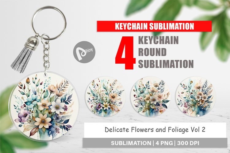 Keychain Watercolor Floral
