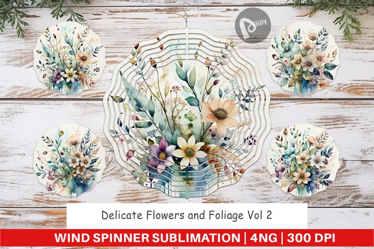 Wind Spinner Watercolor Floral