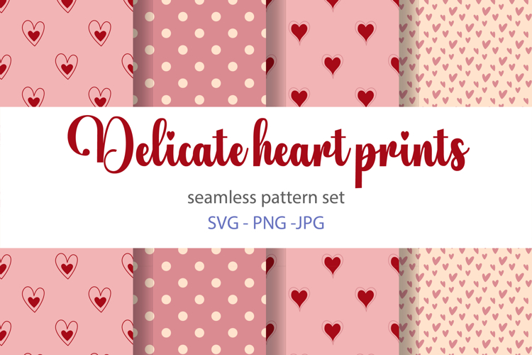 Delicate heart prints| seamless pattern|digital paper