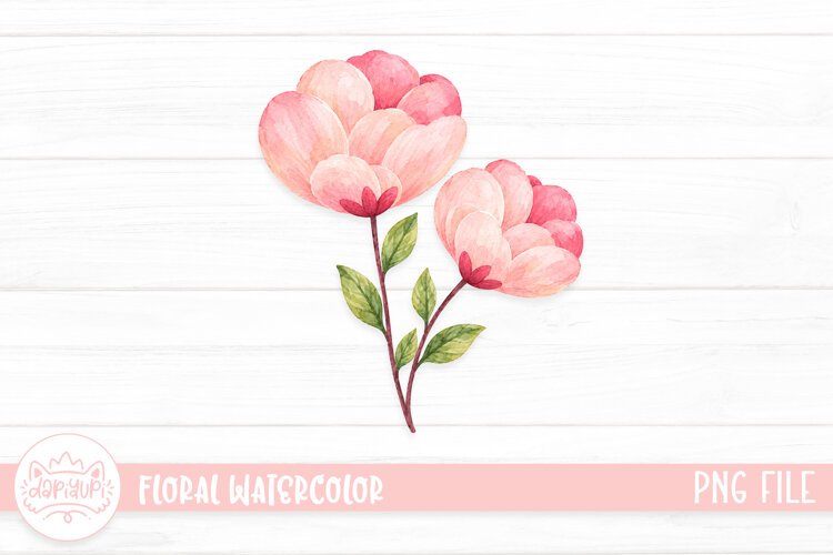 Floral Watercolor Illustration, Flower Watercolor Decoration example image 1