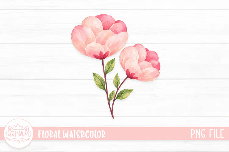 Floral Watercolor Illustration, Flower Watercolor Decoration