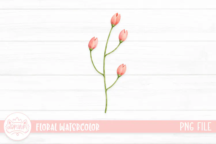 Floral Watercolor Illustration, Flower Watercolor Decoration
