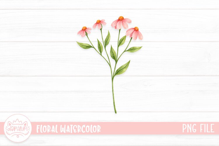 Floral Watercolor Illustration, Flower Watercolor Decoration example image 1