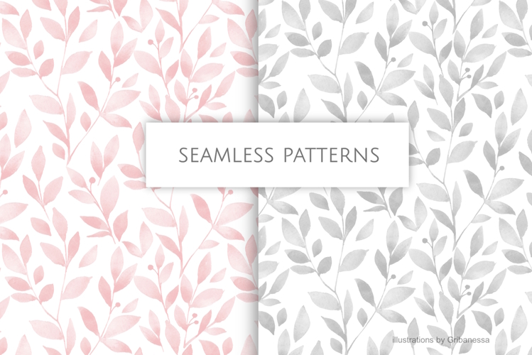 Delicate Watercolor Leaf Patterns